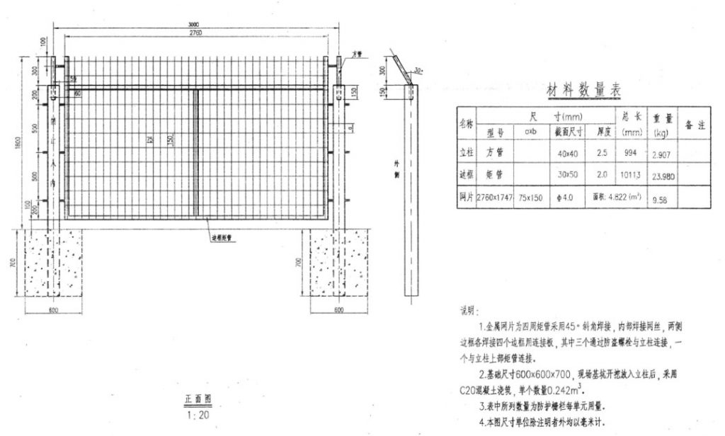 鐵路鋼絲網立柱模具及金屬網片通線2010尺寸規(guī)格標準